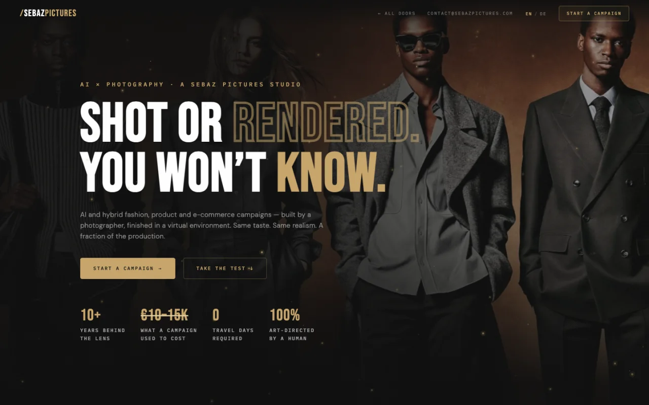 AI × Photography — hybrid campaign studio website