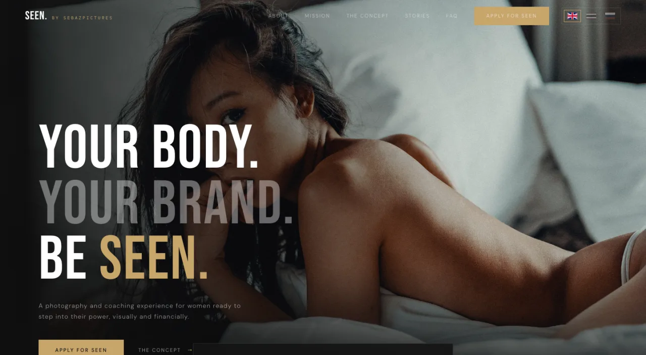 SEEN — luxury photography studio website
